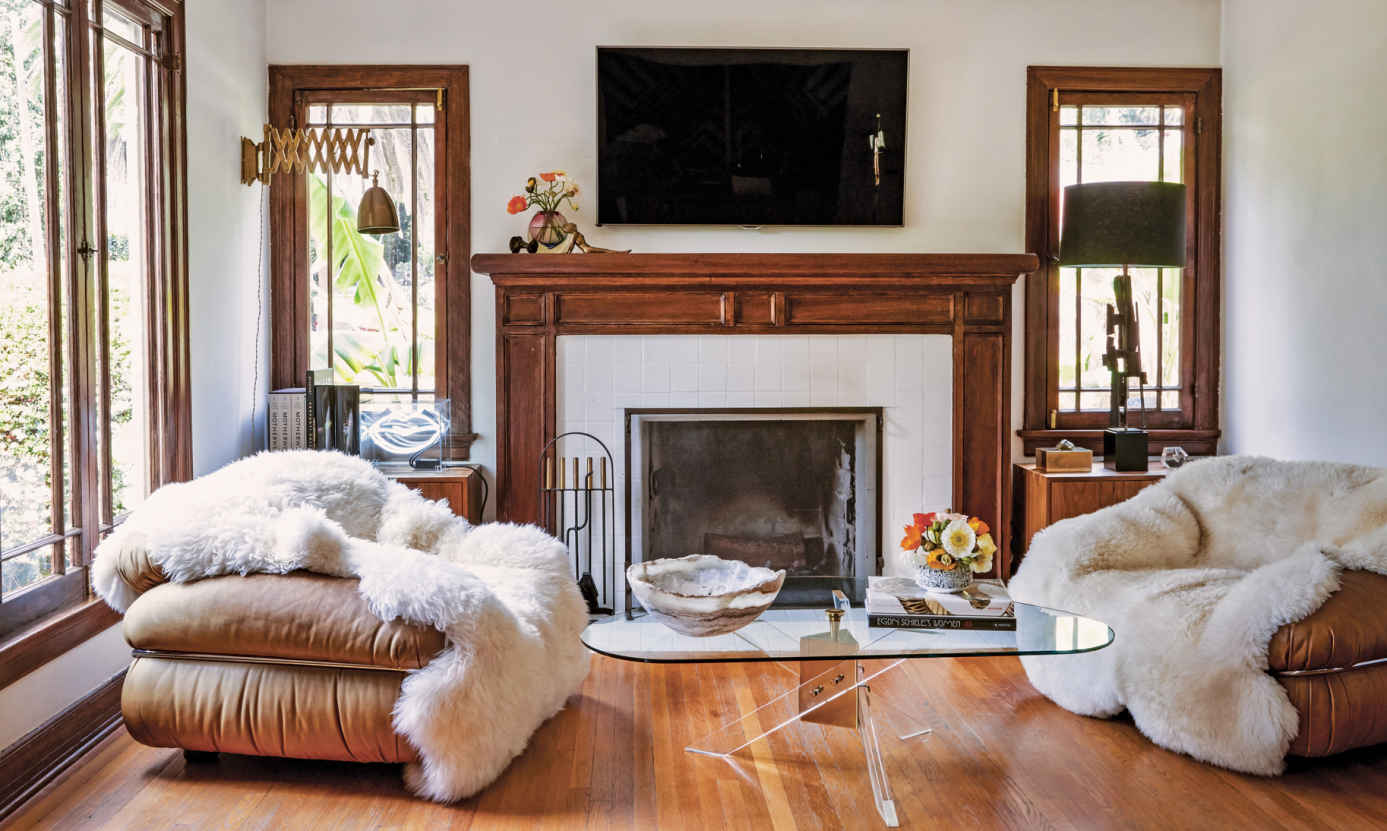 WOOLLY MAMMOTHS. Pelts made of wool are a great way to soften a room. These are seamlessly stitched together from smaller ones and super easy to find. (All of these were picked up on the cheap from Costco!)