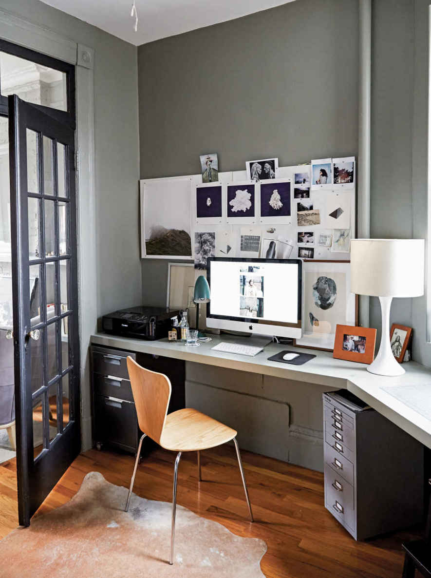 WIDTH OVER DEPTH. Next time you’re in the market for a desk, keep this in mind: having a wide surface tends to be more helpful than a deep one because it keeps everything in plain sight.