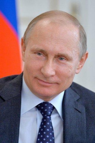 Putin with flag of Russia