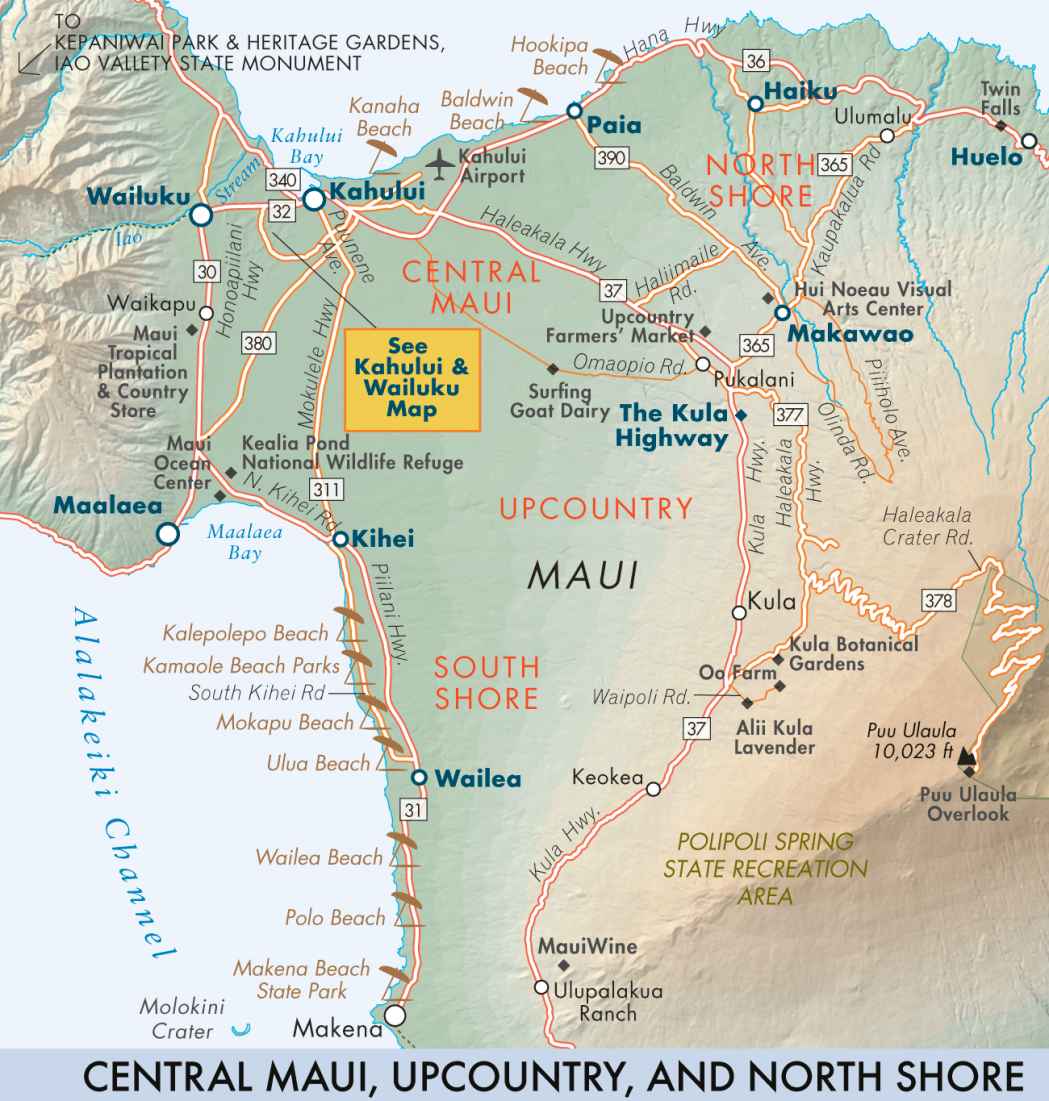 Central Maui, Upcountry, and North Shore