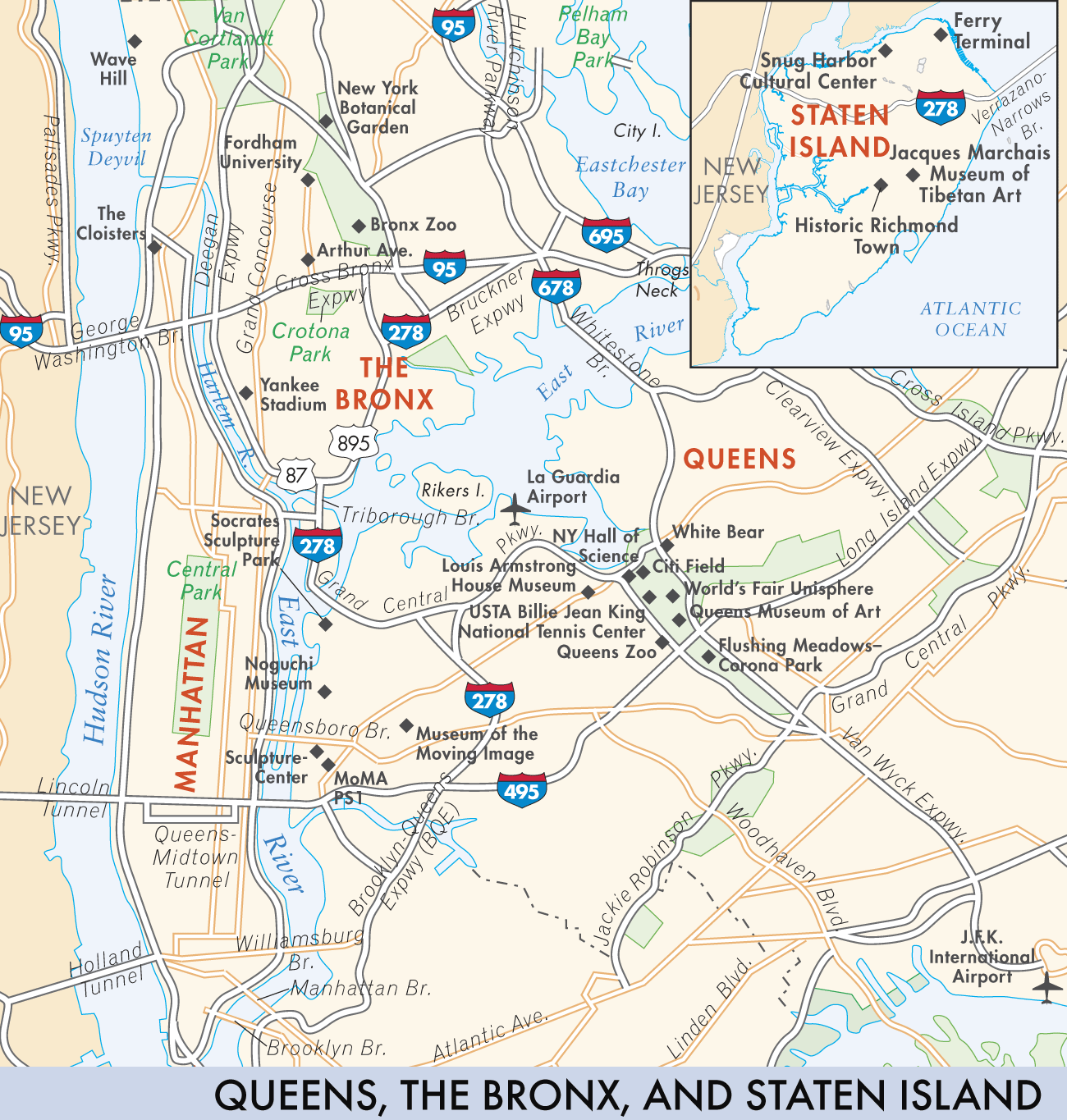 Queens, the Bronx, and Staten Island