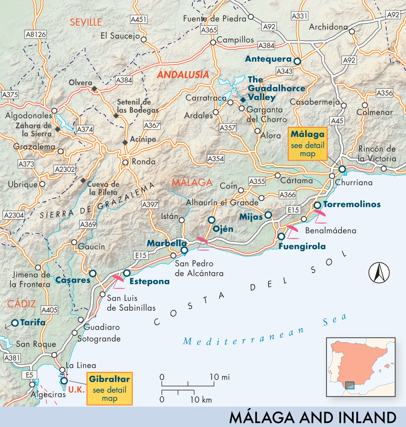 M&aacute;laga and Inland